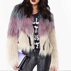 CHASER Dip Dye Dreamer Faux Fur Moto Jacket (7)